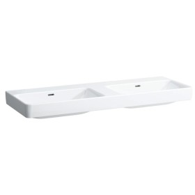 Vasque double LAUFEN PRO S 130 cm sans trou de robinet, avec trop-plein