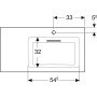 Meuble-lavabo Geberit ONE 90 cm, sortie horizontale, 1 trou de robinet, sans trop-plein