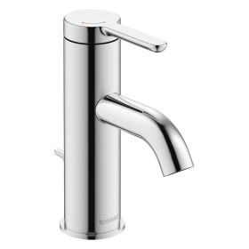 Mitigeur de lavabo monocommande Duravit C.1 S FreshStart et MinusFlow, avec vidage à tirette