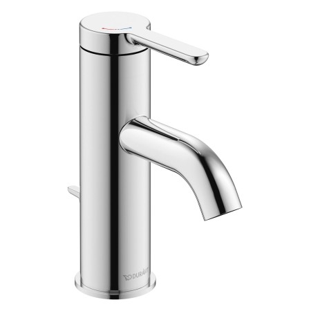 Mitigeur de lavabo monocommande Duravit C.1 S FreshStart et MinusFlow, avec vidage à tirette