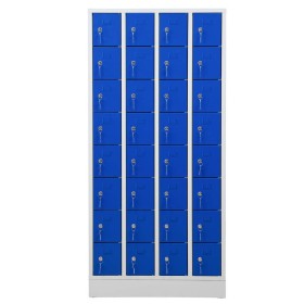 Wolfstahl Schliessfachschrank Stahl 32 Schliessfächer Zylinderschloss 80 x 15 x 168 cm