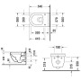 Duravit Starck 3 Wand-WC Rimless Set - technische Ansicht