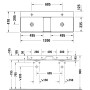 Duravit DuraSquare Double vasque rectangulaire polie sans trous de robinet, 120 x 47 cm - vue technique