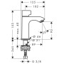 Robinet sur pied hansgrohe Metris 100 - vue détaillée