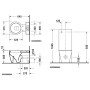 Combinazione WC a pavimento Duravit Starck 1 con scarico a pavimento - vista tecnica