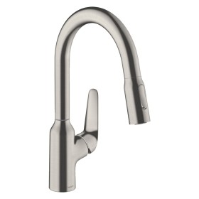 hansgrohe Focus M42 Miscelatore monocomando da cucina 180, doccetta estraibile, 2 getti