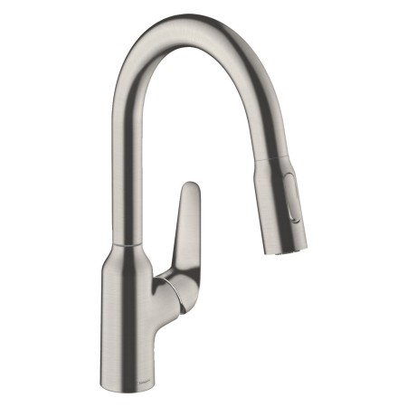 hansgrohe Focus M42 Miscelatore monocomando da cucina 180, doccetta estraibile, 2 getti
