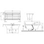 Villeroy & Boch Squaro Edge 12 Duo Badewanne 160 x 75 cm mit Profibox 2.0 Eck - technische Ansicht