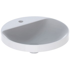 Lavabo encastré rond Geberit VariForm avec plage de robinetterie