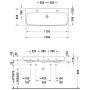 Lavabo meuble Duravit Happy D.2 120 cm, avec 2 trous de robinet - vue détaillée