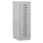 Armoire à tiroirs en acier Wolfstahl A4 15 tiroirs gris clair 30 x 40 x 90 cm