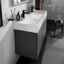 hansgrohe Xevolos E Lavabo 120 x 48 cm con 2 fori per rubinetto senza troppo pieno - vista dettagliata