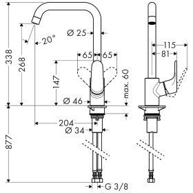 hansgrohe Focus M41 Einhebel-Küchenmischer 260, 1jet