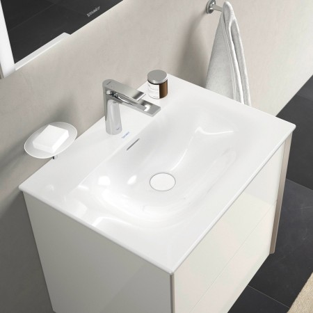Lavabo meuble Duravit Viu 63 cm avec 1 trou de robinet, avec trop-plein