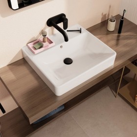Lavabo a colonna hansgrohe Xanuia Q lucidato 550/480 senza foro per rubinetto con troppo pieno