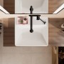 Lavabo a colonna hansgrohe Xanuia Q lucidato 550/480 senza foro per rubinetto con troppo pieno - vista tecnica