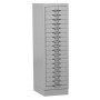 Armoire à tiroirs en acier Wolfstahl A4 18 tiroirs gris clair 30 x 40 x 105 cm