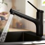 Rubinetto monocomando da cucina hansgrohe Zesis M33 150 con doccetta estraibile, 2 tipi di getto - vista tecnica