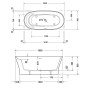 Duravit Cape Cod Badewanne freistehend 165 x 78 cm - Detailansicht