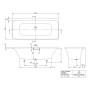Villeroy & Boch Loop & Friends Square Duo Rechteckwanne 180 x 80 cm mit Profibox 2.0 Eck - technische Ansicht