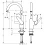 hansgrohe Focus M42 Miscelatore monocomando da cucina 220, 1jet - vista dettagliata