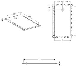 Receveur de douche rectangulaire Geberit Olona 140 x 90 cm