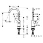 Mitigeur de lavabo monocommande hansgrohe Logis 210 sans vidage