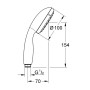 GROHE Vitalio Go 100 Handbrause mit 2 Strahlarten - technische Ansicht