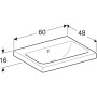 Lavabo Geberit iCon Light 60 cm sans trou de robinet, avec trop-plein