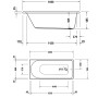 Duravit D-Neo Rechteck-Badewanne 160 x 70 cm, Einbauversion - Detailansicht