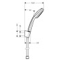hansgrohe Croma 100 1jet / Porter'S Set 125 cm - Detailansicht