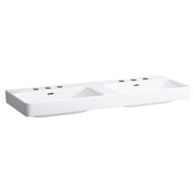 Double vasque LAUFEN PRO S 130 cm, encastrable avec 3 trous de robinet et trop-plein