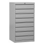 Armoire à tiroirs en acier Wolfstahl A3 8 tiroirs gris clair 53 x 43 x 98 cm