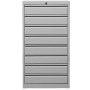 Armoire à tiroirs en acier Wolfstahl A3 8 tiroirs gris clair 53 x 43 x 98 cm - vue détaillée