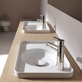 Vasque encastrable LAUFEN Val 55 x 36 cm avec trou pour robinet à gauche, avec trop-plein