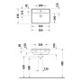 Lavabo Duravit D-Neo 55 cm, avec 1 trou de robinet et trop-plein