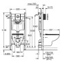 GROHE Solido 5 in 1-Set für WC mit Bau-Keramik Tiefspül-WC, Bauhöhe 113 cm - technische Ansicht