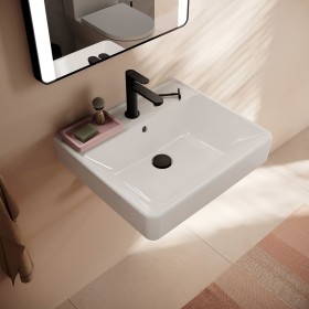 hansgrohe Xanuia Q Lavabo 550/480 con foro per rubinetto e troppopieno, SmartClean