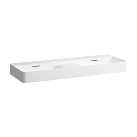 Double vasque encastrable LAUFEN Val 120 x 40 cm, sans trou de robinet, avec trop-plein