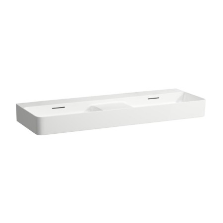 Double vasque encastrable LAUFEN Val 120 x 40 cm, sans trou de robinet, avec trop-plein