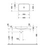 Vasque à poser Duravit Happy D.2 60 cm sans trou de robinet - vue détaillée