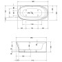 Duravit Cape Cod Badewanne Ecke rechts 190 x 90 cm - Detailansicht