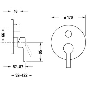 Mélangeur de baignoire encastré Duravit B.2 pour 2 consommateurs