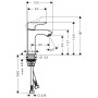 Miscelatore monocomando per lavabo hansgrohe Metris 100 senza troppopieno - vista tecnica
