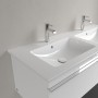 Villeroy & Boch Venticello Schrank-Doppelwaschtisch 130 x 50 cm, mit 2 Hahnlöchern und Überlauf - Produktansicht