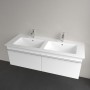 Villeroy & Boch Venticello Schrank-Doppelwaschtisch 130 x 50 cm, mit 2 Hahnlöchern und Überlauf - Detailansicht