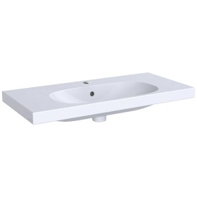 Lavabo Geberit Acanto avec saillie réduite et surface de rangement 90 x 42,2 cm