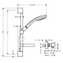 hansgrohe Croma 100 Vario/Ecostat Comfort Combi 90 cm - vue détaillée