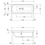 Duravit Happy D.2 Badewanne Rechteck 170 x 70 cm, Rückenschräge links - Detailansicht