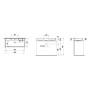 Vasque à poser LAUFEN Kartell 100 x 46 cm, avec 1 trou de robinet, avec trop-plein - vue détaillée